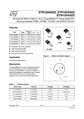 DataSheet STP10NK60ZFP pdf
